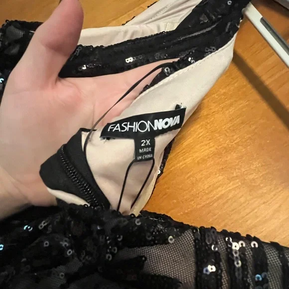 Fashion Nova Black Sequin Maxi Dress - Picture 3 of 5